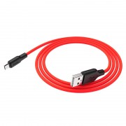 Дата кабель Hoco X21 Plus Silicone MicroUSB Cable (1m) Black / Red