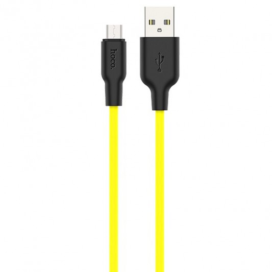 Дата кабель Hoco X21 Plus Silicone MicroUSB Cable (1m) Black / Yellow