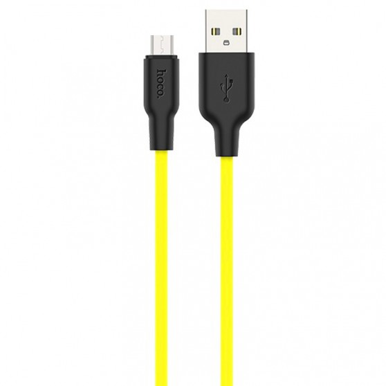 Дата кабеля Hoco X21 Plus Silicone MicroUSB Cable (1m) Black / Yellow
