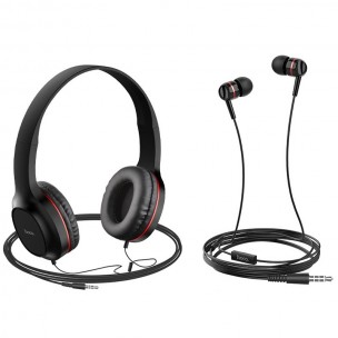 Накладные наушники Hoco W24 Черно-красный Накладные наушники Hoco W24 Черно-красный