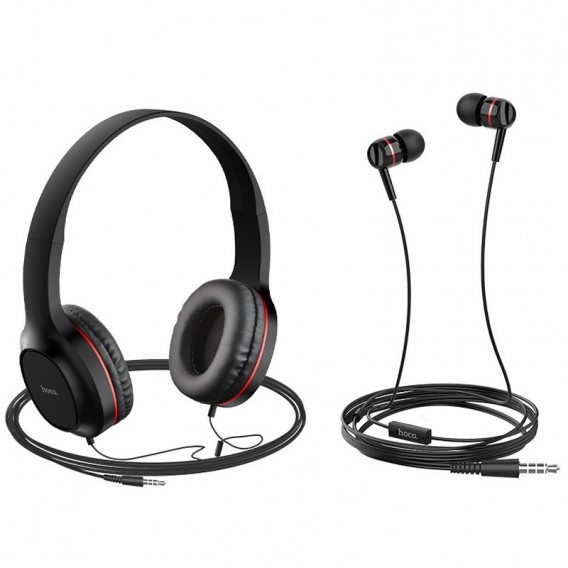 Накладні навушники Hoco W24 Чорно - червоний