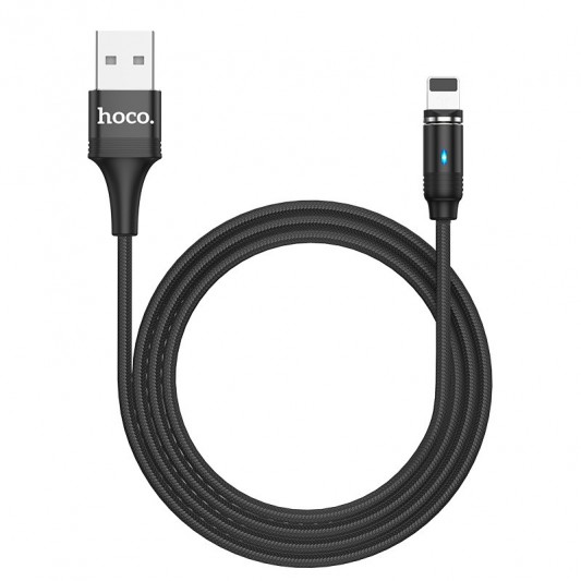 Дата кабель Hoco U76 "Fresh magnetic" Lightning (1.2m) Чорний - зображення 1 