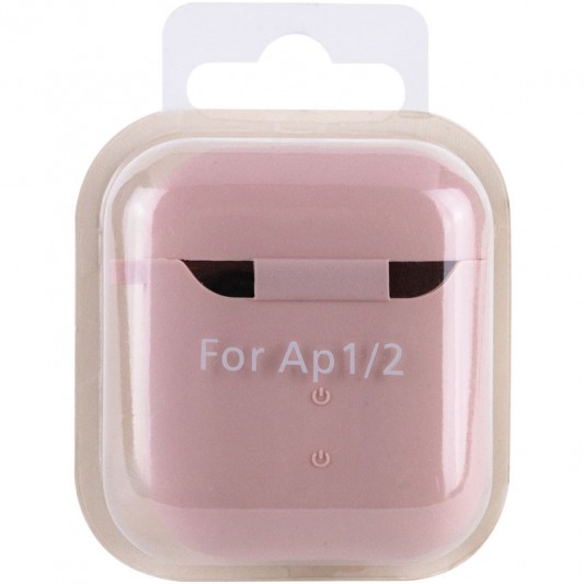 Силіконовий футляр з мікрофіброю для навушників Airpods 1/2 Рожевий / Pink Sand - зображення 4 