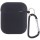 Силиконовый футляр с микрофиброй для наушников Airpods 1/2 Черный/Black