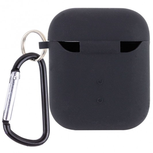 Силіконовий футляр з мікрофіброю для навушників Airpods 1/2 Чорний / Black - зображення 1 