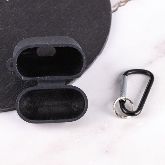 Силіконовий футляр з мікрофіброю для навушників Airpods 1/2 Чорний / Black - зображення 4 