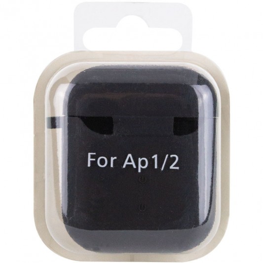 Силіконовий футляр з мікрофіброю для навушників Airpods 1/2 Чорний / Black - зображення 5 