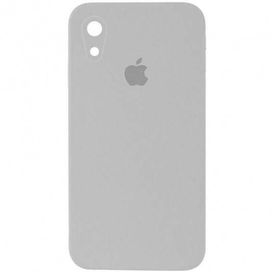 Чохол Silicone Case Square Full Camera Protective (AA) для Apple iPhone XR (6.1") Сірий / Light Grey
