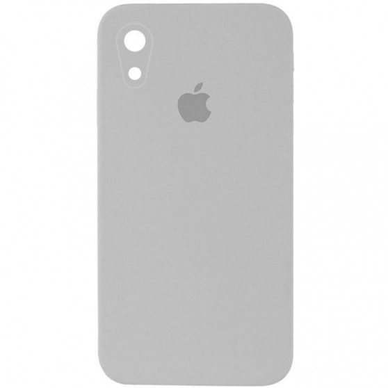 Чохол Silicone Case Square Full Camera Protective (AA) для Apple iPhone XR (6.1") Сірий / Light Grey