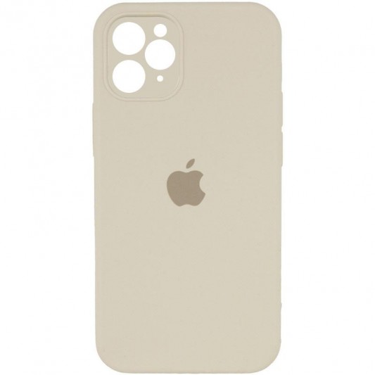 Чохол Silicone Case Square Full Camera Protective (AA) для Apple iPhone 11 Pro Max (6.5") Бежевий / Antique White