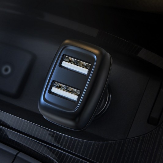 АЗП Hoco Z36 Leader 2.4A (2USB-A) + кабель USB to MicroUSB Чорний - зображення 6 