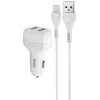 АЗП Hoco Z36 Leader 2.4A (2USB-A) + кабель USB to MicroUSB Белый