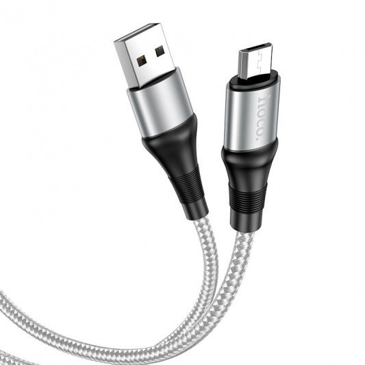 Дата кабель Hoco X50 "Excellent" USB to MicroUSB (1m) Сірий - зображення 2 