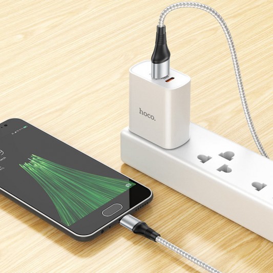 Дата кабель Hoco X50 "Excellent" USB to MicroUSB (1m) Сірий - зображення 3 