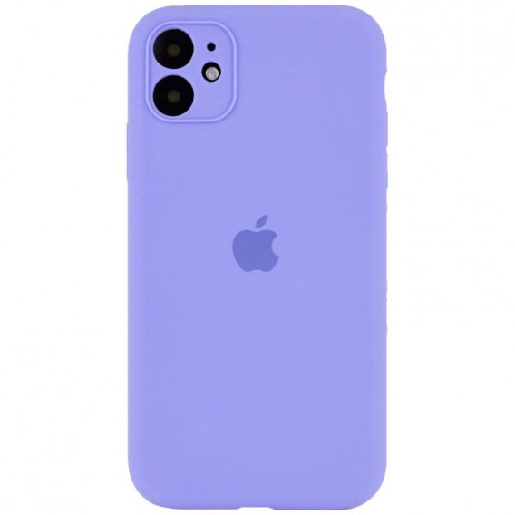 Чохол Silicone Case Full Camera Protective (AA) для Apple iPhone 12 (6.1") Бузковий / Dasheen