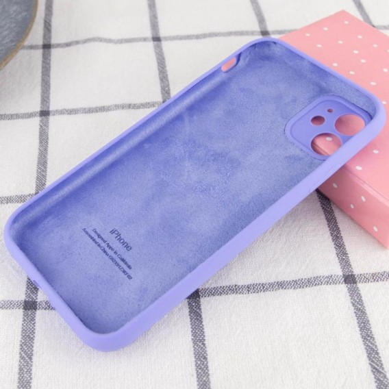 Чохол Silicone Case Full Camera Protective (AA) для Apple iPhone 12 (6.1") Бузковий / Dasheen