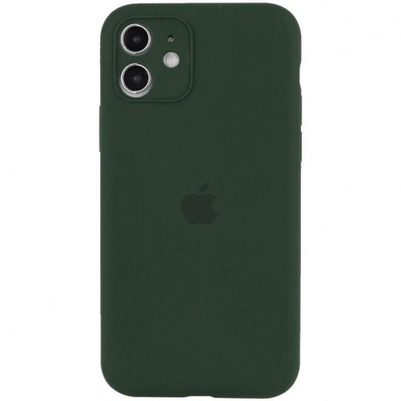Чехол Silicone Case Full Camera Protective (AA) для Apple iPhone 12 (6.1") Зеленый / Cyprus Green