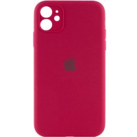 Чехол Silicone Case Full Camera Protective (AA) Apple iPhone 12 (6.1") Красный / Rose Red