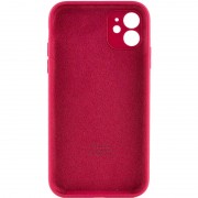Чохол Silicone Case Full Camera Protective (AA) для Apple iPhone 12 (6.1") Червоний / Rose Red