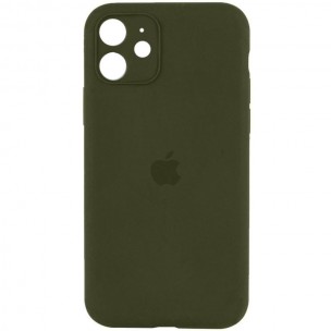 Чохол Silicone Case Full Camera Protective (AA) для Apple iPhone 12 (6.1") Зелений / Dark Olive Чохол Silicone Case Full Camera Protective (AA) для Apple iPhone 12 (6.1") Зелений / Dark Olive