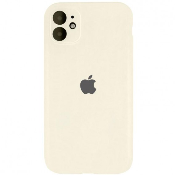Чохол Silicone Case Full Camera Protective (AA) для Apple iPhone 12 (6.1") Бежевий / Antique White
