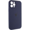 Чохол Silicone Case Full Camera Protective (AA) для Apple iPhone 12 Pro (6.1") Темно-синій / Midnight blue