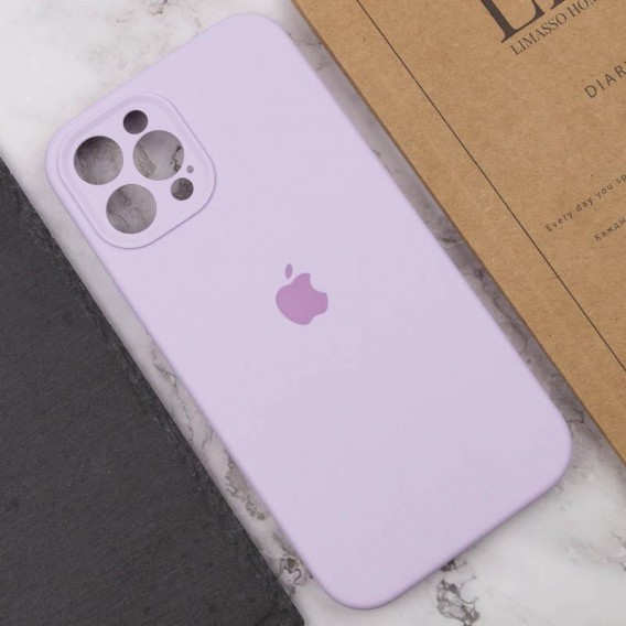 Чохол Silicone Case Full Camera Protective (AA) для Apple iPhone 12 Pro (6.1") Бузковий / Lilac
