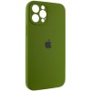 Чохол Silicone Case Full Camera Protective (AA) для Apple iPhone 12 Pro (6.1") Зелений / Dark Olive