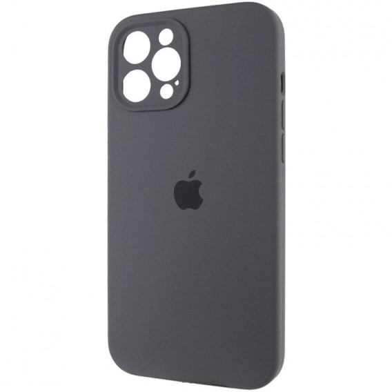 Чохол Silicone Case Full Camera Protective (AA) для Apple iPhone 12 Pro Max (6.7") Сірий / Dark Gray