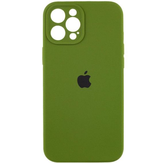 Чохол Silicone Case Full Camera Protective (AA) для Apple iPhone 12 Pro Max (6.7") Зелений / Dark Olive