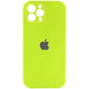 Чохол Silicone Case Full Camera Protective (AA) для Apple iPhone 12 Pro Max (6.7") Кислотно-зелений / Acid Green
