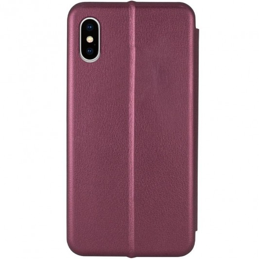 Шкіряний чохол-книжка Classy для Apple iPhone X / XS (5.8") Бордовий - зображення 1 