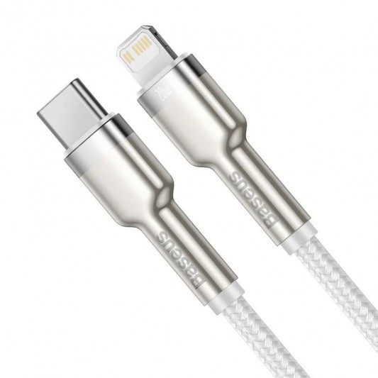 Дата кабель Baseus Cafule Series Metal Type-C to Lightning PD 20W (2m) (CATLJK-B) Білий - зображення 1 