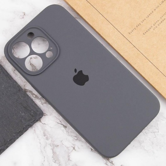 Чехол Silicone Case Full Camera Protective (AA) для Apple iPhone 13 Pro (6.1") Серый / Dark Gray