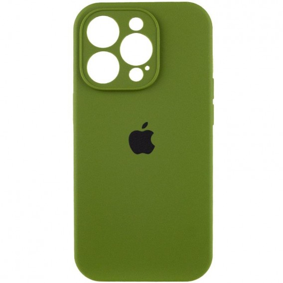 Чехол Silicone Case Full Camera Protective (AA) Apple iPhone 13 Pro (6.1") Зеленый / Dark Olive