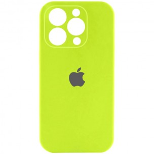 Чохол Silicone Case Full Camera Protective (AA) для Apple iPhone 13 Pro (6.1") Кислотно-зелений / Acid Green