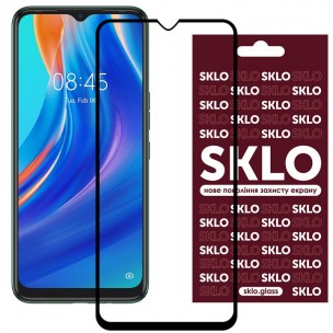 Защитное стекло SKLO 3D для TECNO Spark 7 / Spark 7 Go Черный