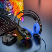 Накладні навушники Hoco W105 Joyful (USB+3.5mm/1.2m) Синій