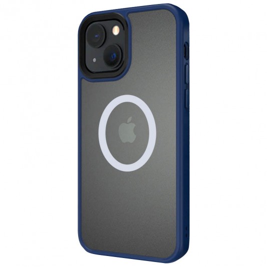 TPU+PC чохол Metal Buttons with MagSafe для Apple iPhone 13 (6.1") Синій - зображення 1 