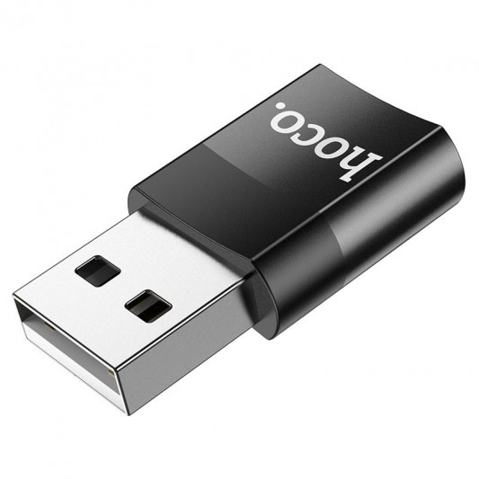 Перехідник Hoco UA17 USB Male to Type-C Female USB2.0 Чорний - зображення 2 