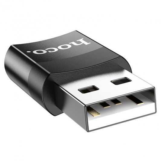 Перехідник Hoco UA17 USB Male to Type-C Female USB2.0 Чорний - зображення 3 