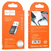 Перехідник Hoco UA17 USB Male to Type-C Female USB2.0 Чорний