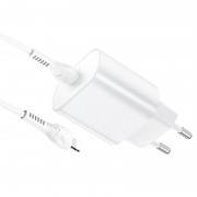 МЗП Hoco N22 Jetta PD25W (1USB-C) + кабель Type-C to Lightning Білий
