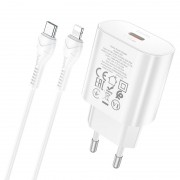 МЗП Hoco N22 Jetta PD25W (1USB-C) + кабель Type-C to Lightning Білий