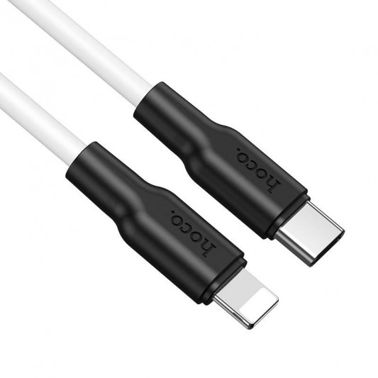 Дата кабель Hoco X21 Plus Silicone Type-C to Lightning (1m) Чорний / Білий - зображення 1 