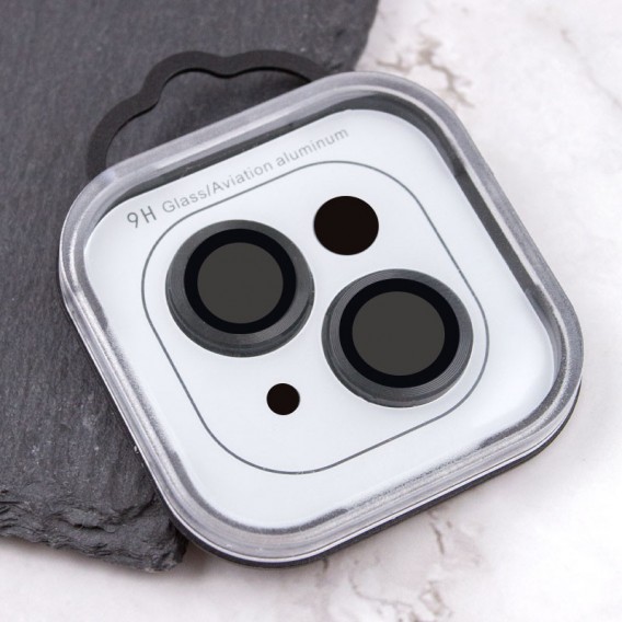 Захисне скло Metal Classic на камеру (у упак.) для Apple iPhone 14 (6.1") / 14 Plus (6.7") Чорний / Midnight