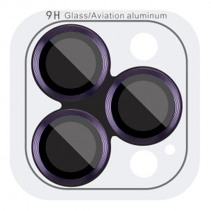 Защитное стекло Metal Classic на камеру (в упаковке) для Apple iPhone 14 Pro (6.1") / 14 Pro Max (6.7") Темно-Фиолетовый / Deep Purple