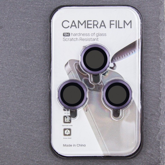 Захисне скло Metal Classic на камеру (у упак.) для Apple iPhone 14 Pro (6.1") / 14 Pro Max (6.7") Темно-Фіолетовий / Deep Purple