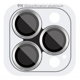 Защитное стекло Metal Classic на камеру (в упак.) для Apple iPhone 14 Pro (6.1 дюйма) / 14 Pro Max (6.7 дюйма) Серебряный / Silver