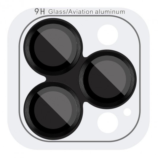 Захисне скло Metal Classic на камеру (у упак.) для Apple iPhone 14 Pro (6.1") / 14 Pro Max (6.7") Чорний / Midnight